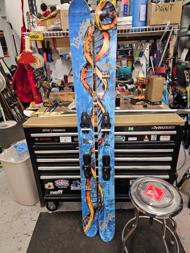 Used Unisex Liberty 174 cm Powder Double Helie Skis With Bindings Max Din 12