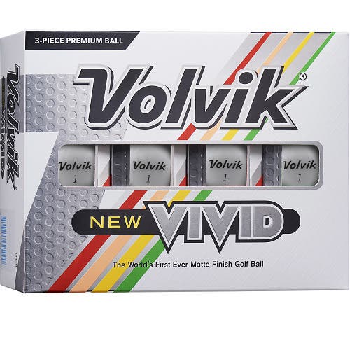Volvik Vivid Golf Balls - Matte Finish 75 Compression Golf Balls - WHITE