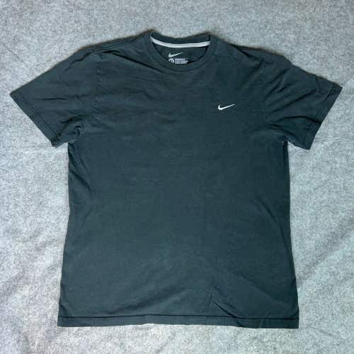 Nike Mens Shirt Extra Large Gray Short Sleeve Tee Swoosh Logo Casual Solid Top