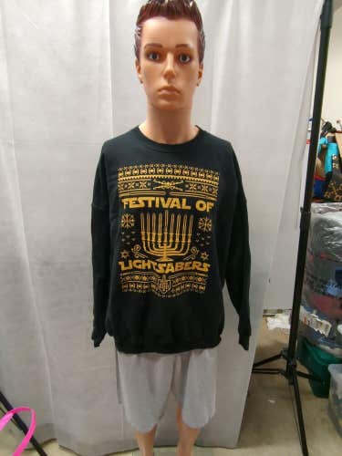 Festival Of Lightsabers Hanukah Crewneck Sweater XL