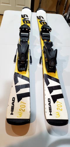 Used Kid's HEAD 117 cm Skis With Bindings 4.5 adjustable.