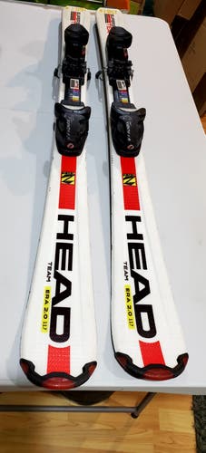 Used Kid's HEAD 117 cm Skis With Bindings 4.5 adjustable.