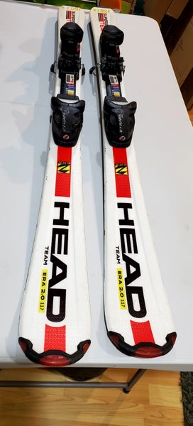 Used Kid's HEAD 117 cm Skis With Bindings 4.5 adjustable.