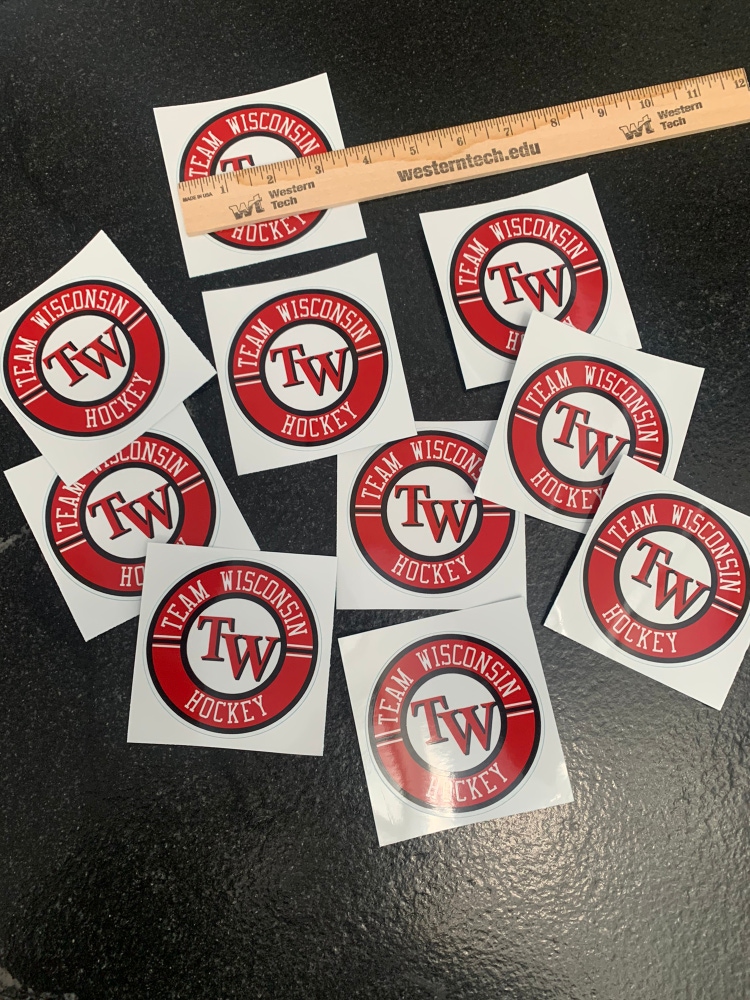 Team Wisconsin Car Window Stickers 3.25” Round