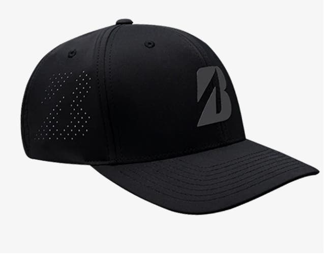 Bridgestone Men's Performance Tech Golf Hat - Snapback Golf Hat - BLACK