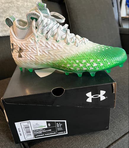 New! Green Under Armour Spotlight Clone 3.0 MC Cleats Size 9 - Football or Lacrosse