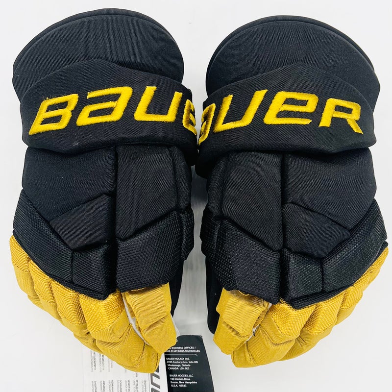 New VGK Bauer Supreme 2S Pro Hockey Gloves-13"-Custom Floating Cuff-Grey Clarino Palms