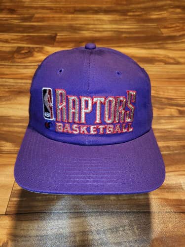 Vintage 1990s Toronto Raptors NBA Sports Vtg Purple Champion Hat Cap Snapback