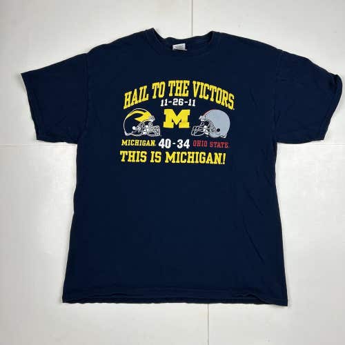 University of Michigan Wolverines vs Ohio State Buckeyes 2011 T-Shirt Blue Sz L