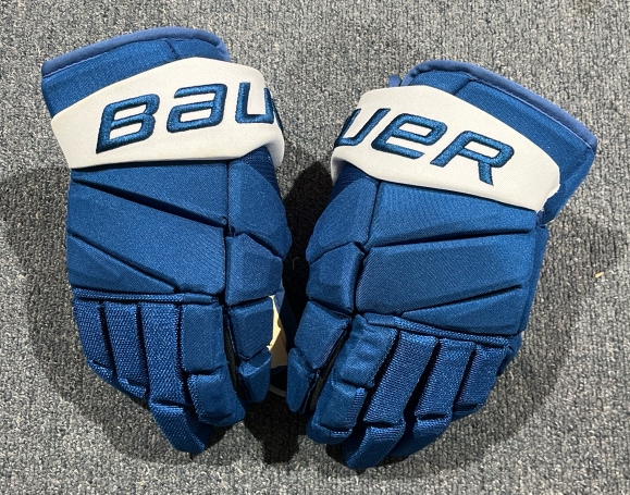 New Blue Colorado Avalanche Bauer Hyperlite Pro Stock Gloves J. Johnson 14”