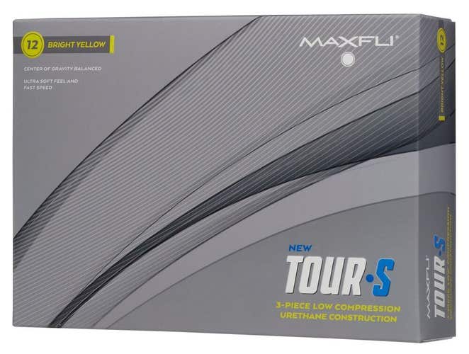 Maxfli 2023 Tour-S Total Performance Urethane Golf Balls - 1 Dozen -Gloss Yellow