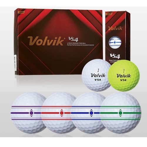 Volvik Golf VS4 Tour Urethane Golf Balls - 1 Dozen V-Focus Golf Balls - WHITE