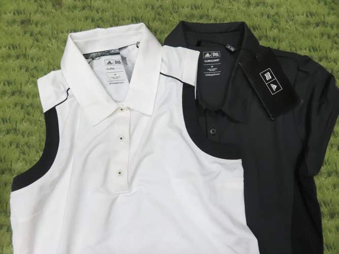 LADIES * Set of 2 Adidas CLIMACOOL Golf Shirts - Size MEDIUM - READ DESCRIPTION