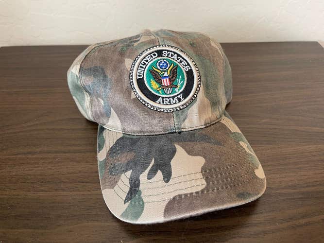 US Army United States Military SALUTE TO SERVICE Camo Adjustable Strap Cap Hat!