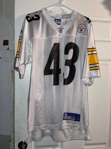 Reebok NFL Pittsburgh Steelers Troy Polamalu Mens Jersey Size Medium Away Class.