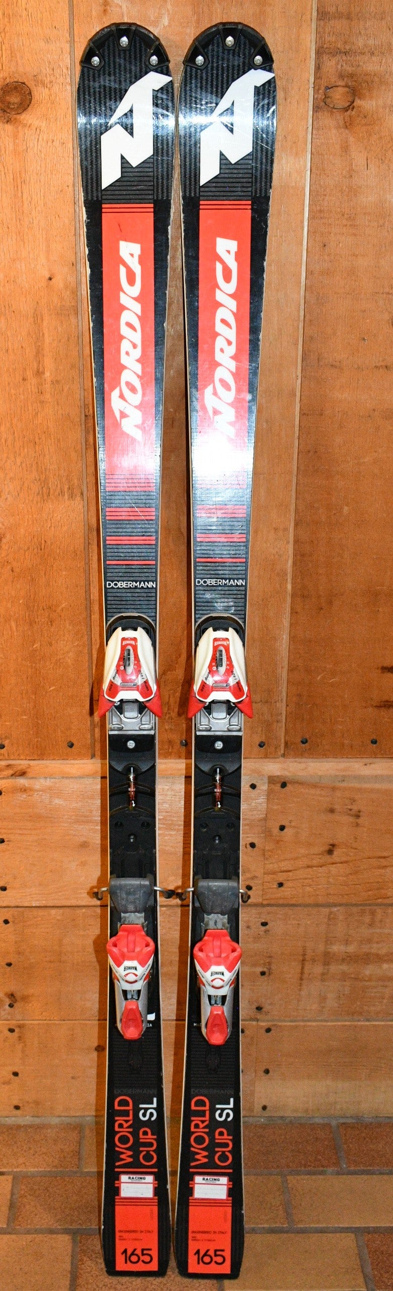 used Nordica Doberman World Cup 165 SL Skis w/ Marker Comp