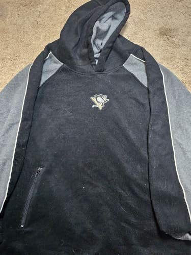PITTSBURGH PENGUINS Terry Pullover Fleece Worn Hoodie Size Large