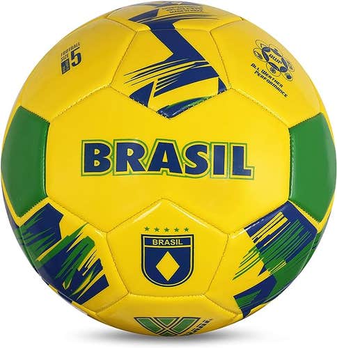 Vizari National Team Soccer Balls | Yellow Brazil Size 5 | VZBL91864-5