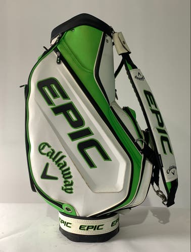Callaway Epic Staff Bag White Green 6-Way Divide Single Strap Golf Bag 8" x 9"