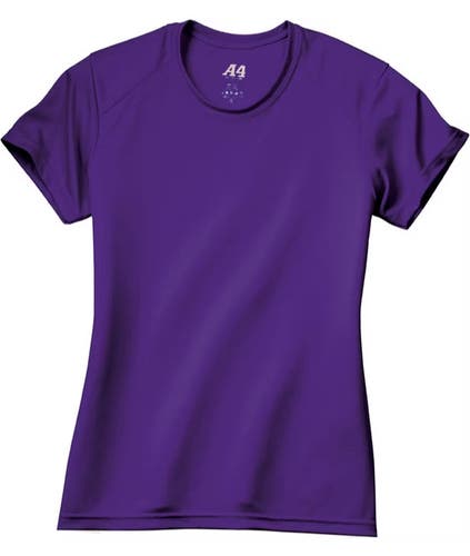 A4 Womens Cooling Performance NW3201 Size XXLarge Purple Crew Neck Shirt New