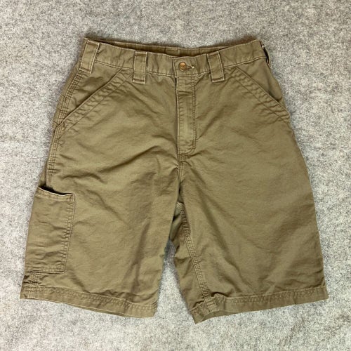 Carhartt Mens Shorts 32 Brown Carpenter Pockets Casual Workwear Logo Measure 30