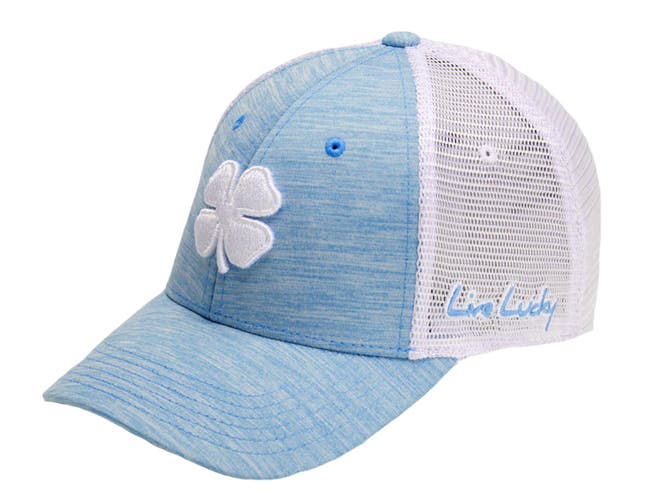 NEW Black Clover Perfect Luck 6 Heather Light Blue Fitted L/XL Golf Hat/Cap