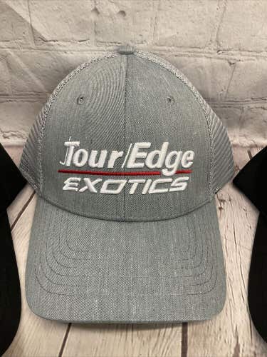 Tour Edge Exotics Gray Golf Hat -Classic Tour Edge Exotics Logo - GRAY Mesh Back