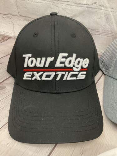 Tour Edge Exotics Black Golf Hat - Classic Tour Edge Exotics Logo - BLACK HAT