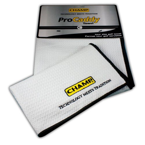 Champ Pro Caddy Golf Towel White - Tour Size Waffle Golf Towel - 17" x 40"