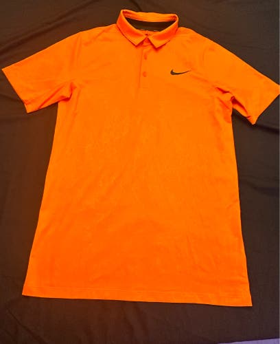 Nike Golf Dri-Fit Mens Orange Polo Preowned Sz Small