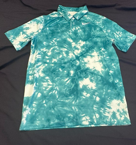 Green Tie-Dye Boys Nike Dri-Fit Polo-XL