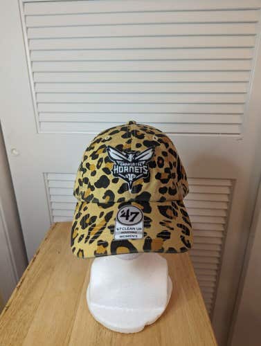 NWS Charlotte Hornets '47 Clean Up Women's Strapback Hat NBA Cheeta Print