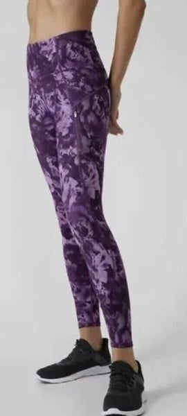 Athleta Rainier Printed Tight Leggings Purple Violet Active Yoga