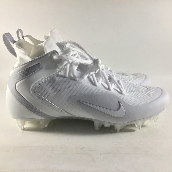 Nike Alpha Huarache 8 Elite Mens Lacrosse Cleats White Silver Size 9 CW4440-110