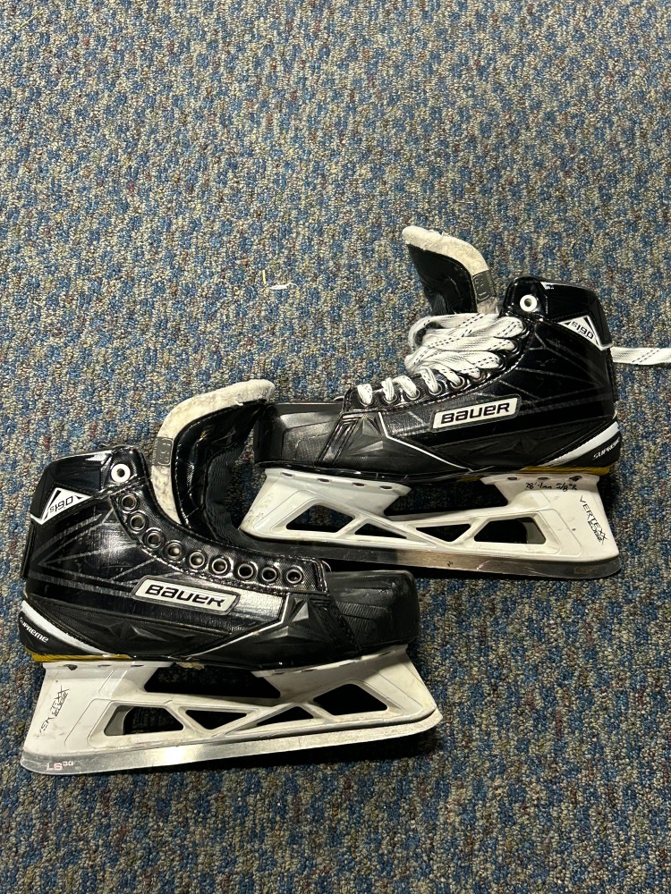 Used Bauer Supreme S190 Hockey Goalie Skates D&R (Regular) 6.5