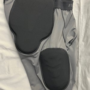 Russell Athletic - Adult X-Large - 5 Piece Girdle for Football - Lacrosse  - Gray & Black