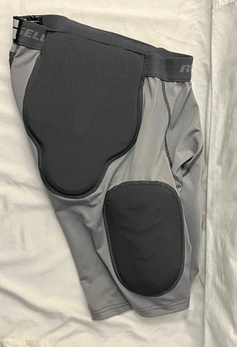 Russell Athletic - Adult X-Large - 5 Piece Girdle for Football - Lacrosse  - Gray & Black