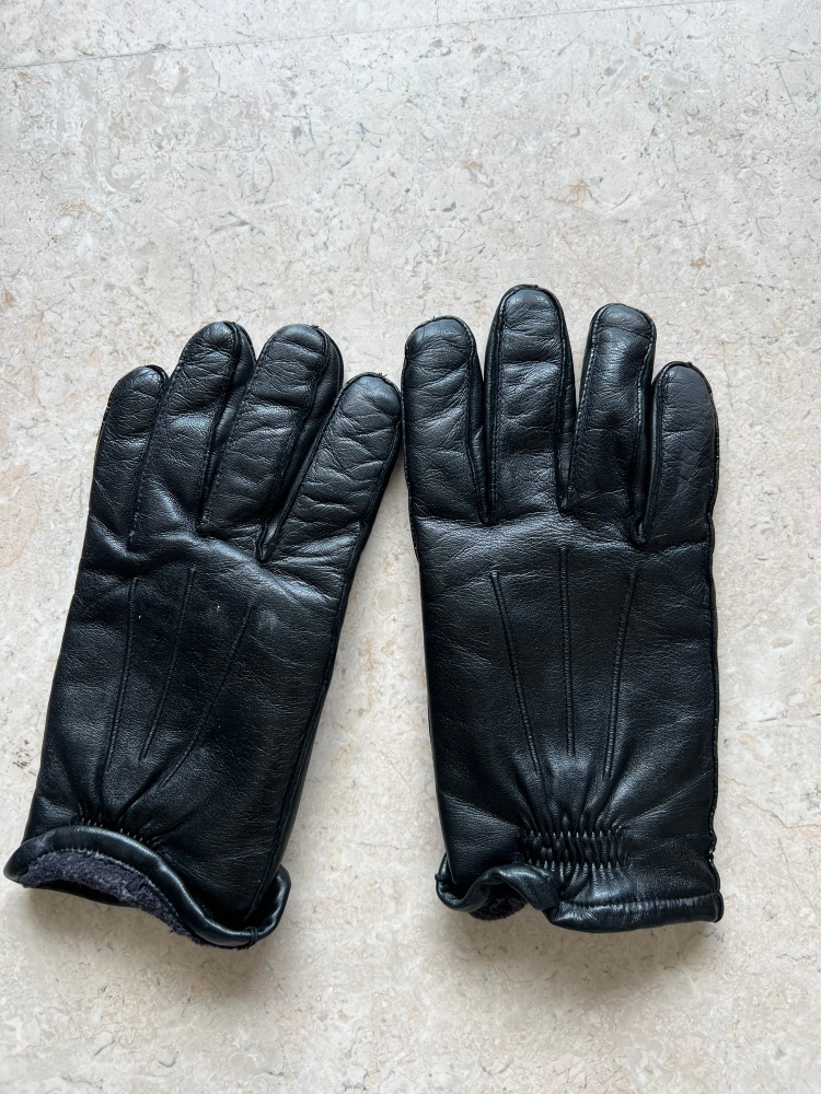 Men’s Black Leather Winter Gloves