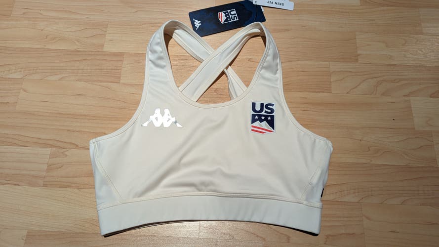 NEW - Kappa Us Ski Team Kombat DAS Sports Bra - Medium - White Antique
