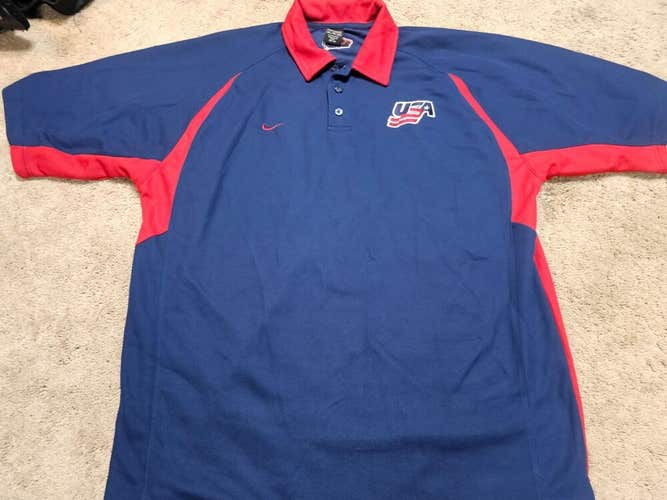 TEAM USA Blue Nike Player Pro XL Locker Room Worn Polo Shirt