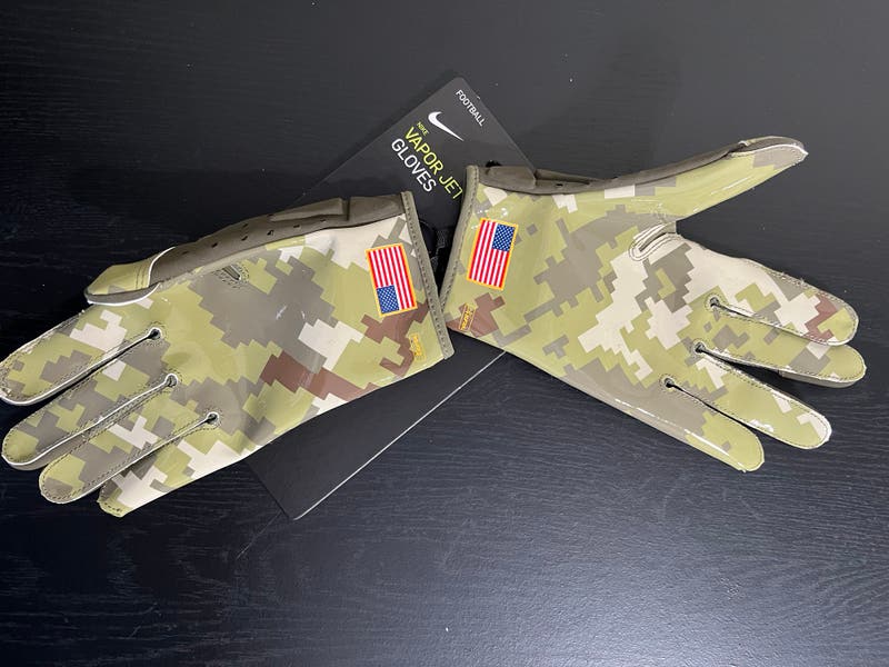 Nike Vapor Jet NFL Salute To Service Camo Football Gloves Mens