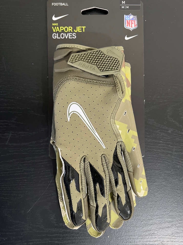 Nike Vapor Jet NFL Salute To Service Camo Football Gloves Mens Size Medium