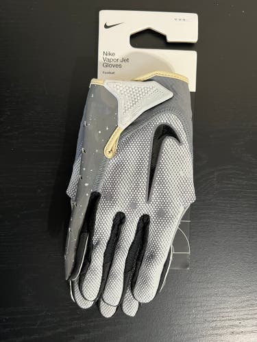 Nike Vapor Jet 7.0 Football Gloves Mens Medium Gray / Black / White FJ8072 098