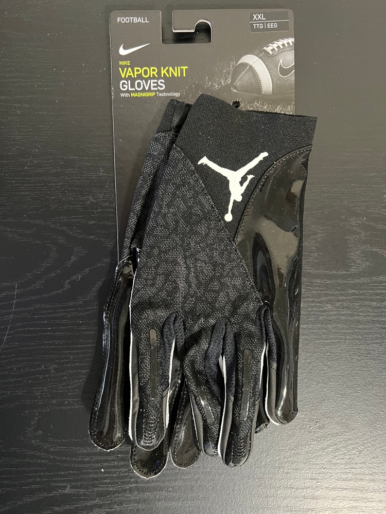 Nike Jordan Vapor Knit 4.0 Football Gloves Black Mens Size XL DM0050-091