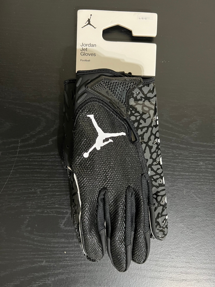 Nike Jordan Jet 7.0 Football Gloves Black Grey Magnigrip+ Men's Size XXL NWT  $70