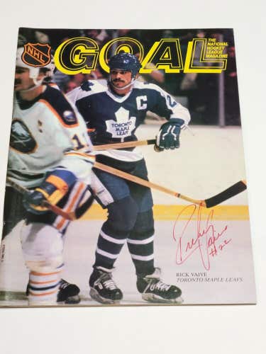 RICK VAIVE Signed 10-14-82 Toronto Maple Leafs Goal Magazine Coa