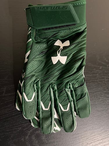 Under Armour Spotlight Football Gloves Men's XXL Dark Green White