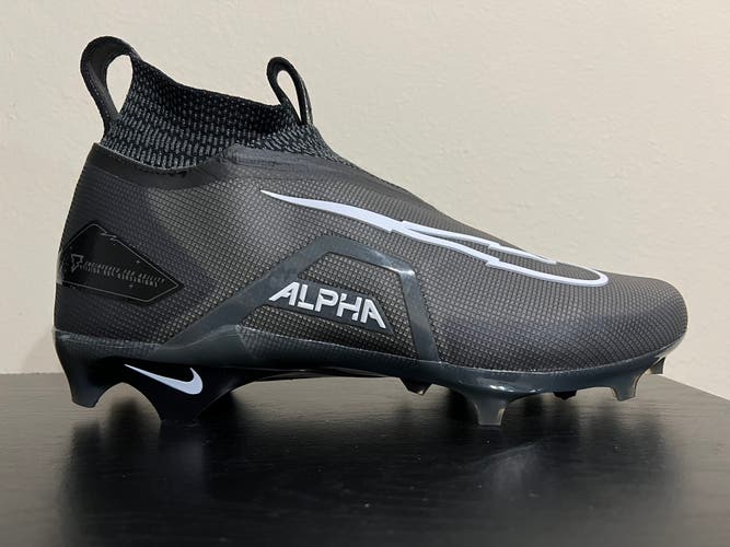 Nike Alpha Menace Elite 3 Football Cleats Black Grey White Men's Size 12 CT6648-010.