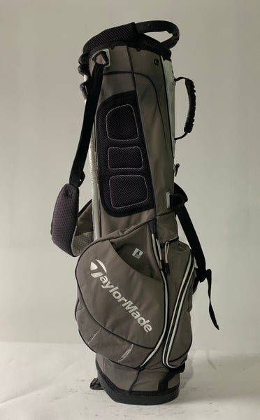 TaylorMade Micro-Lite Stand Bag Grey Black 4-Way Divide Dual Strap Golf Bag