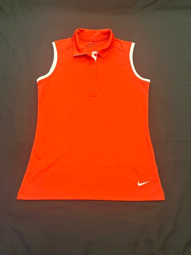 Nike Golf Dri-Fit Womens Red/white Sleeveless Polo. Size Small.